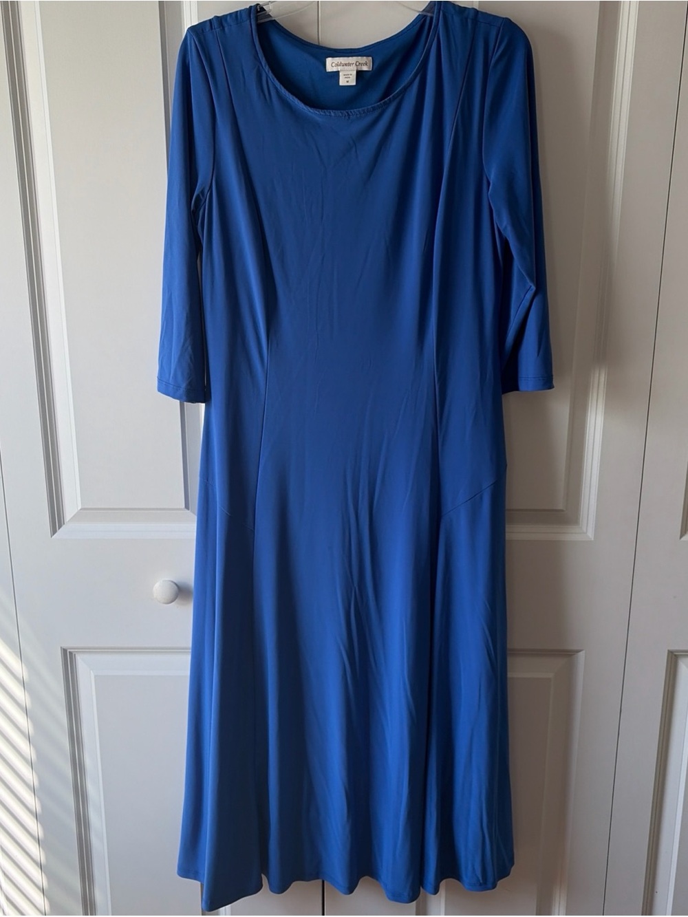 Coldwater Creek Women's Royal Blue A-Line Midi Dress Size Medium